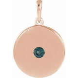 14K Rose Natural Alexandrite Disc Pendant