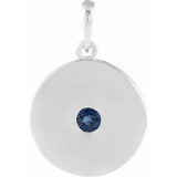 Sterling Silver Natural Blue Sapphire Disc Pendant