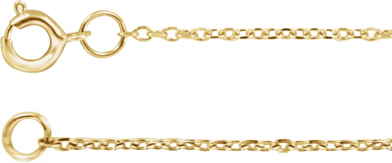 14K Yellow Gold 1 mm Adjustable Diamond-Cut Cable 16-18" Chain