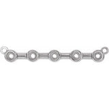 14K White 2 mm Round Bezel Set Bar Necklace Center