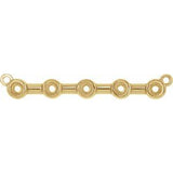 10K Yellow 2 mm Round Bezel Set Bar Necklace Center