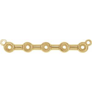 10K Yellow 2 mm Round Bezel Set Bar Necklace Center