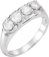 Platinum 5/8 CTW Natural Diamond Four-Stone Anniversary Band