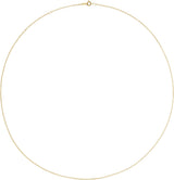 14K Yellow Gold 1 mm Adjustable Cable 16-18" Chain