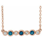 14K Rose Lab-Grown Alexandrite &amp; .08 CTW Natural Diamond Bezel Set 16-18" Necklace