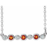 Platinum Natural Citrine &amp; .08 CTW Natural Diamond Bezel Set 16-18" Necklace