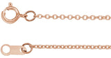 14K Rose Gold 1mm Adjustable Cable 16-18" Chain