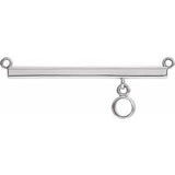 Sterling Silver 3 mm Round Bezel Set Bar Necklace Center