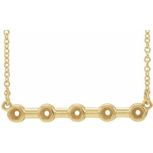 14K Yellow 2 mm Round Bezel Set Bar 16" Necklace Mounting