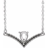 Platinum Accented V 16" Necklace Mounting