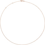 14K Rose Gold 1 mm Adjustable Diamond-Cut Cable 16-18" Chain