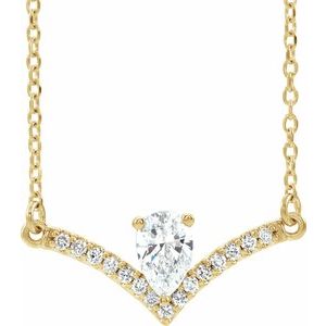 14K Yellow 3/8 CTW Natural Diamond 18" Necklace