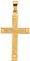 14K Yellow Gold 36.8x18 mm Cross Pendant