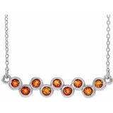 Platinum Natural Citrine Bezel Set Bar 16-18" Necklace