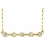 14K Yellow 1/6 CTW Natural Diamond Bezel Set Bar 18" Necklace