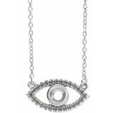 Platinum Accented Evil Eye 16" Necklace Mounting