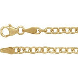14K 3.25 mm cable chain