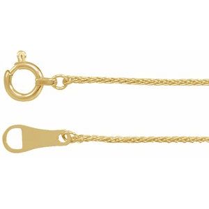 18K .8 mm wheat chain