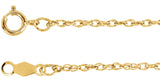 14K Yellow Gold 1.25mm Rope 7" Chain