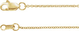 18K Yellow Gold 1mm Cable 18" Chain