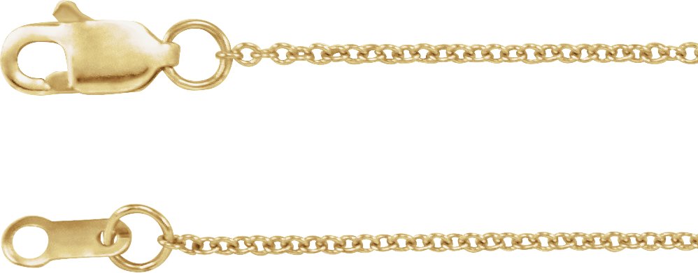 18K Yellow Gold 1mm Cable 18" Chain