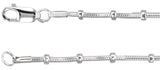 Sterling Silver 1mm Beaded Snake 20" Chain