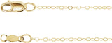 14K Yellow Gold 1mm Flat Cable 16" Chain