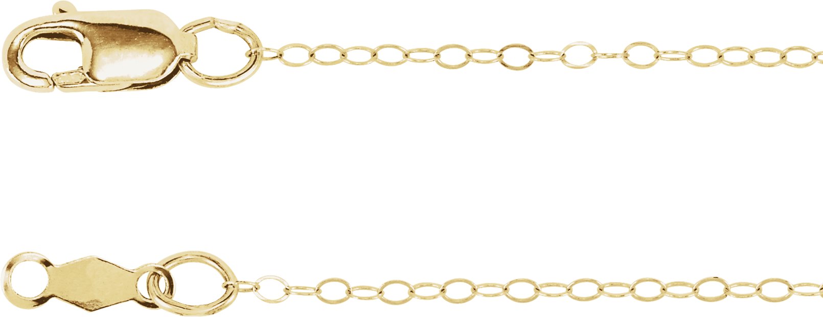 14K Yellow Gold 1mm Flat Cable 16" Chain