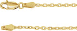 14K Yellow Gold 2 mm Diamond-Cut Cable 18" Chain