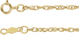 14K Yellow Gold 1.5mm Rope 7" Chain
