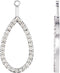 14K White Gold 1/4 CTW Natural Diamond Teardrop Earring Jackets