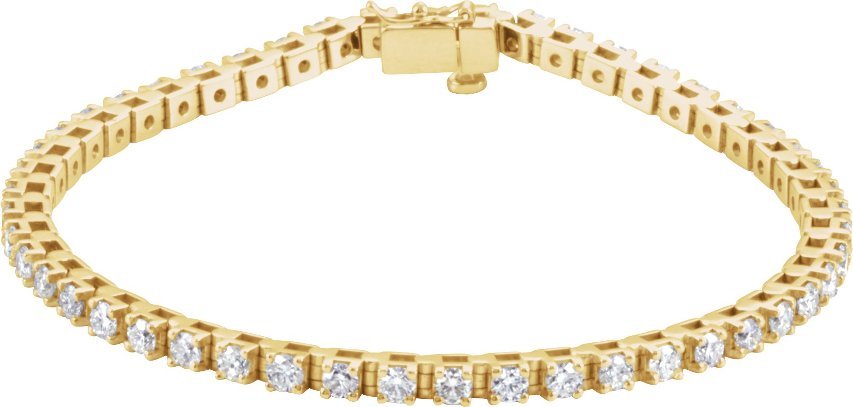 14K Yellow Gold 3 3/8 CTW Natural Diamond Line 7" Bracelet