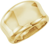 14K Yellow Gold Concave Ring