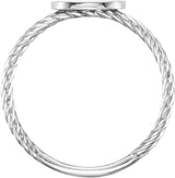 14K White Gold Be Posh® Engravable Rope Signet Ring