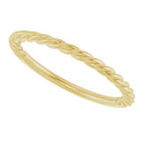 14K Yellow Gold 1.7 mm Rope Band Size 7