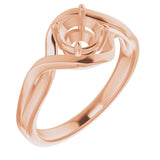10K Rose 5.8mm Round Ring Mounting