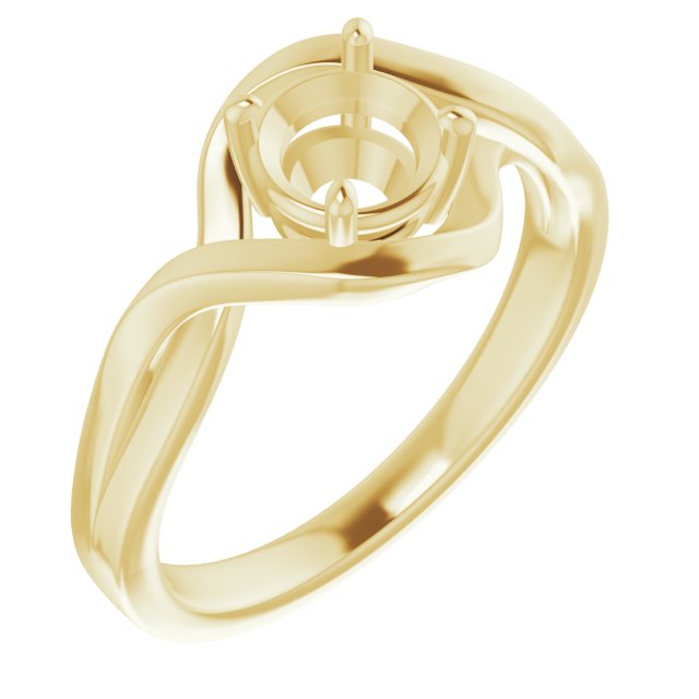 14K Yellow 5.8mm Round Ring Mounting