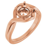 10K Rose 6.5mm Round Ring Mounting