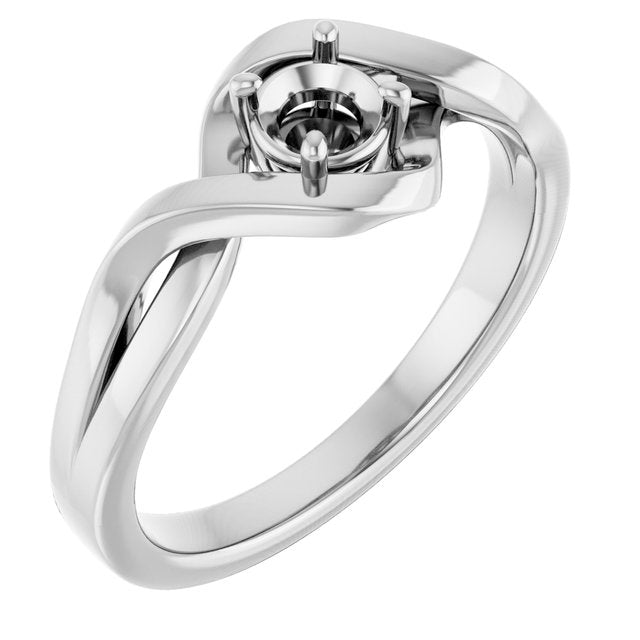 14K X1 White 4.1mm Round Ring Mounting