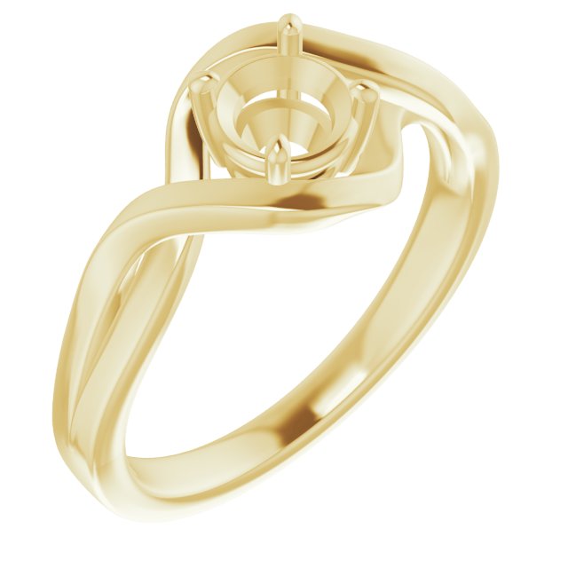 10K Yellow 5.2 mm Round Ring Mounting