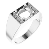 Platinum 8x8 mm Cushion Ring Mounting