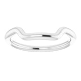 14K White Gold Band for 7.5 mm Square Ring