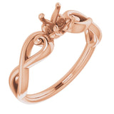 10K Rose 4.8mm Round Ring Mounting