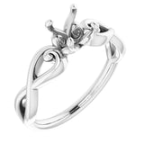 10K White 6mm Round Ring Mounting