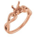 14K Rose 6.5mm Round Ring Mounting