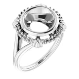 10K White 9mm Round Ring Mounting