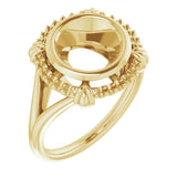 10K Yellow 8.8mm Round Ring Mounting
