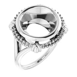 10K White 12mm Round Ring Mounting