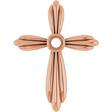 14K Rose 2.5 mm Round Bezel Set Cross Pendant Mounting