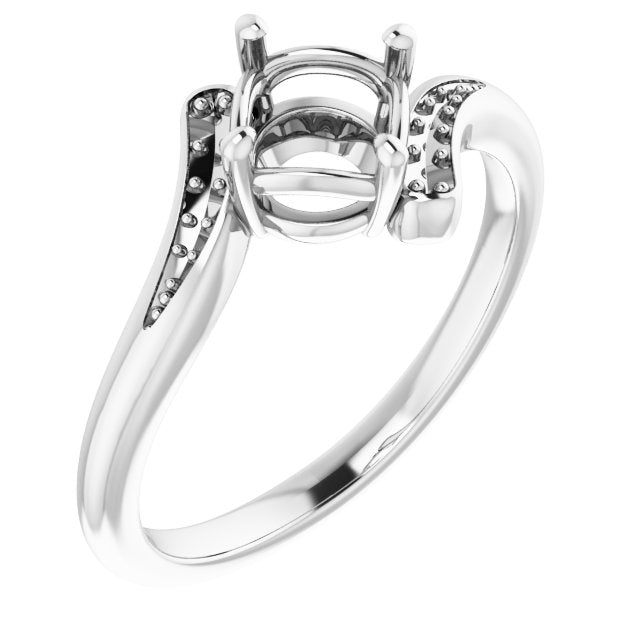 10K White 6mm Round Ring Mounting